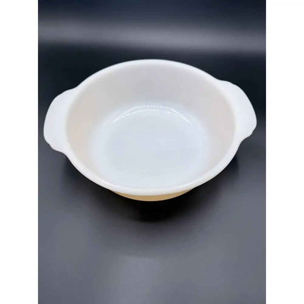 Vintage Fire King Peach Luster Round Casserole Baking Dish